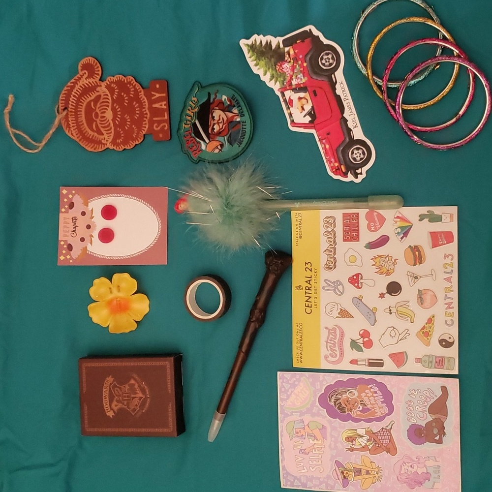 Stocking Stuffer/Advent Calendar Set. Stickers, Jewelry, Hogwarts +more!
